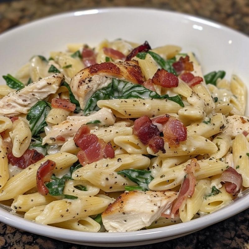 Chicken Bacon Spinach Penne – Recipecs