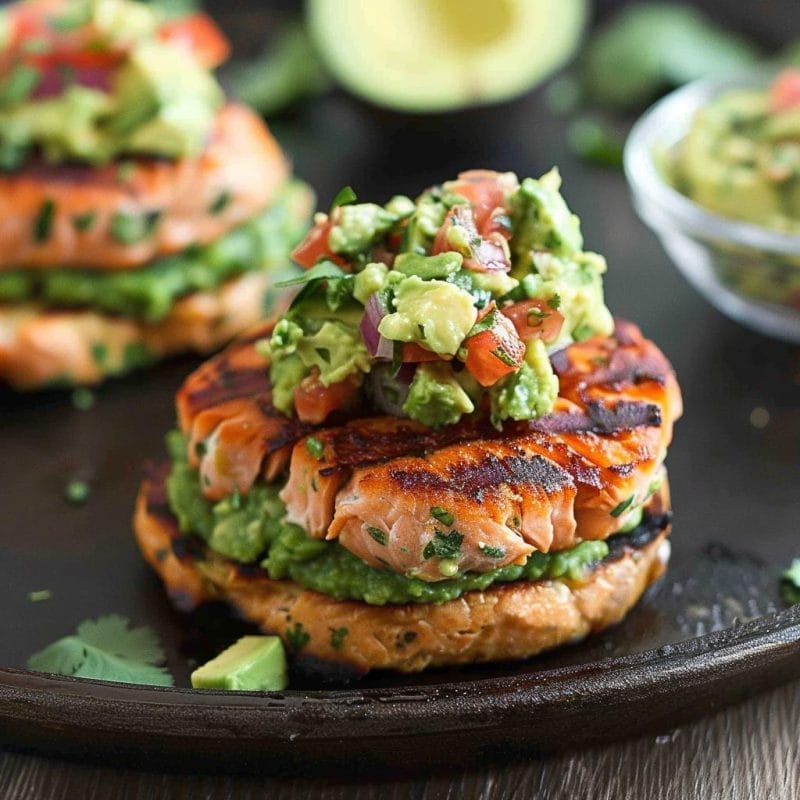 Grilled Salmon Burgers with Avocado Salsa – Recipecs