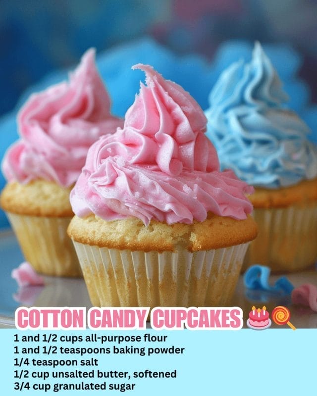 Cotton Candy Cupcakes - Recipecs