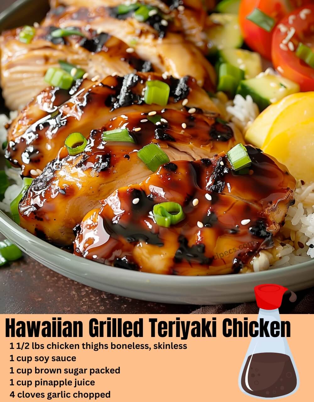 Hawaiian Grilled Teriyaki Chicken Recipecs